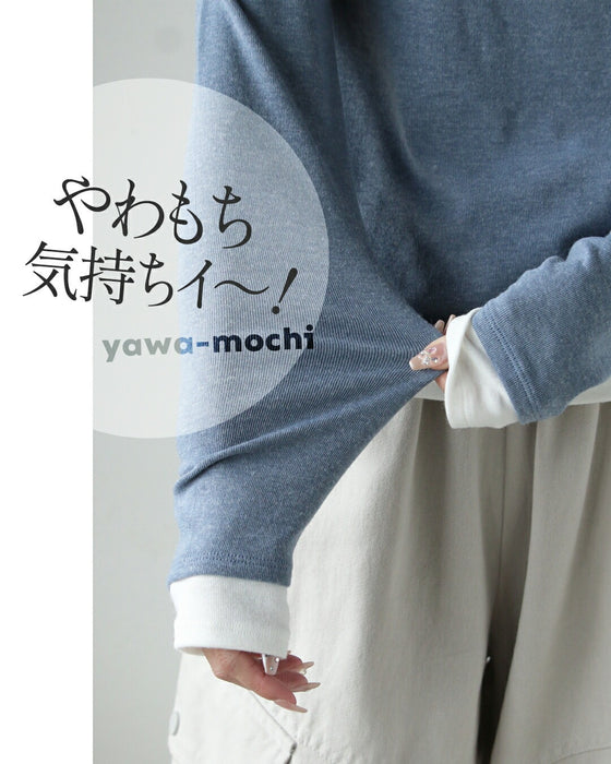 やわもちロンT、重ね着風で叶えるすっきり大人カジュアル