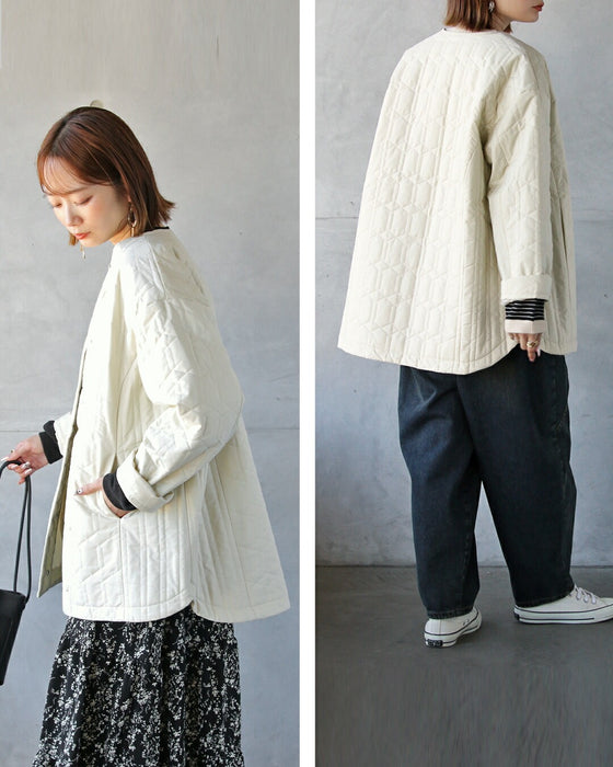 こなれ大人可愛い 疲れない軽量キルティングアウター