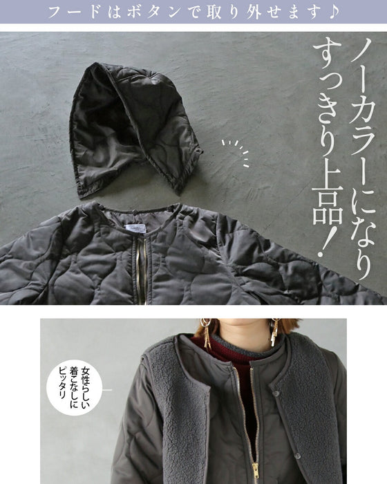 気温も気分も、自在に。ベスト付き軽量キルティングアウター【set】