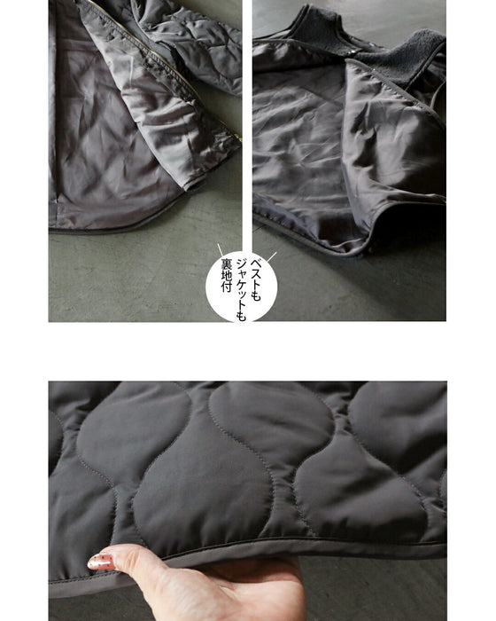 気温も気分も、自在に。ベスト付き軽量キルティングアウター【set】
