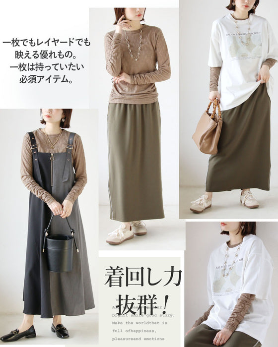 クシュっと、上品な表情をツクル立体柄トップス