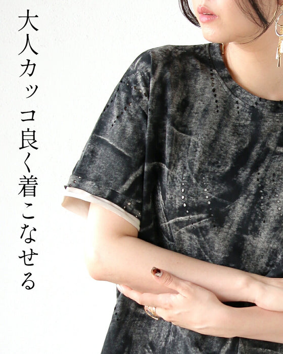 抜け感とエッジ。1枚でこなれる重ね着風トップス