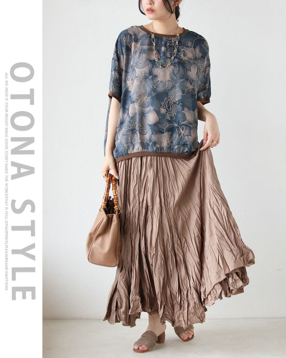 甘さも、抜け感も手に入る。水彩×刺繍の華やぎトップス