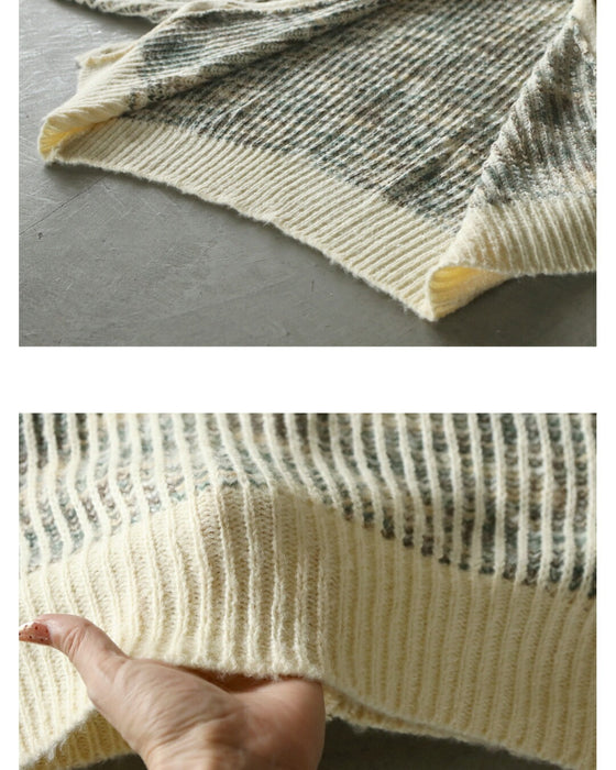 やわらかな抜け感を 脚長スタイル叶えるミックスカラーカーディガン