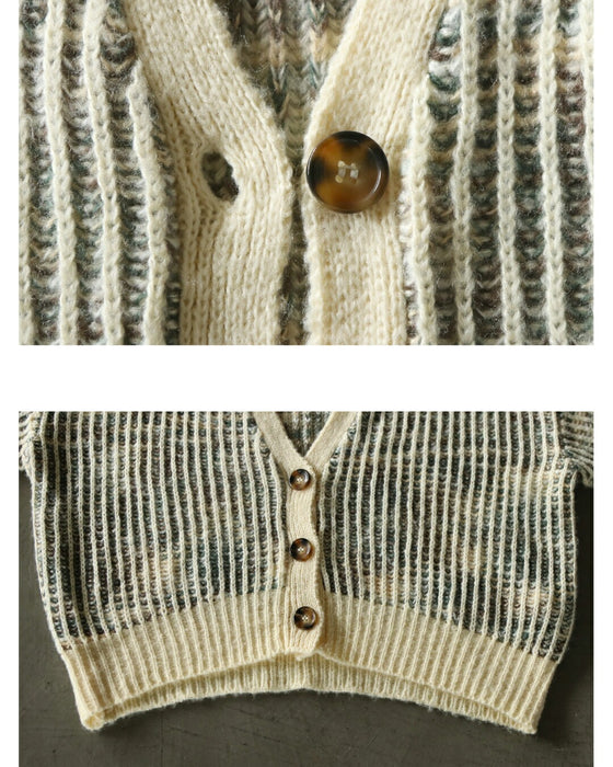 やわらかな抜け感を 脚長スタイル叶えるミックスカラーカーディガン