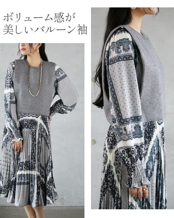 お出かけスタイルが即完成。 品のある大人のベスト&ワンピースセット
