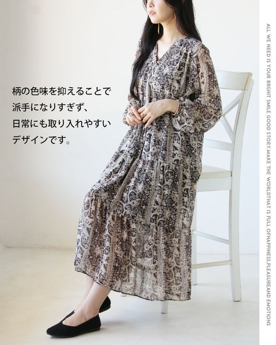 さらりと纏うだけ。美シルエットエスニック柄ワンピース
