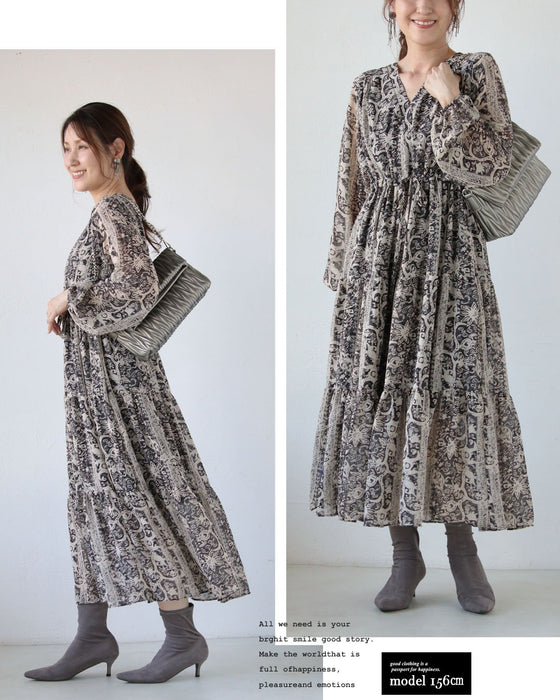 さらりと纏うだけ。美シルエットエスニック柄ワンピース