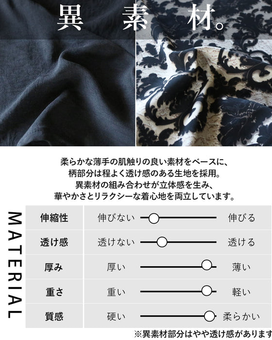 1枚でレイヤード映え。ゆったり着れる、大人の華やぎスタイルトップス