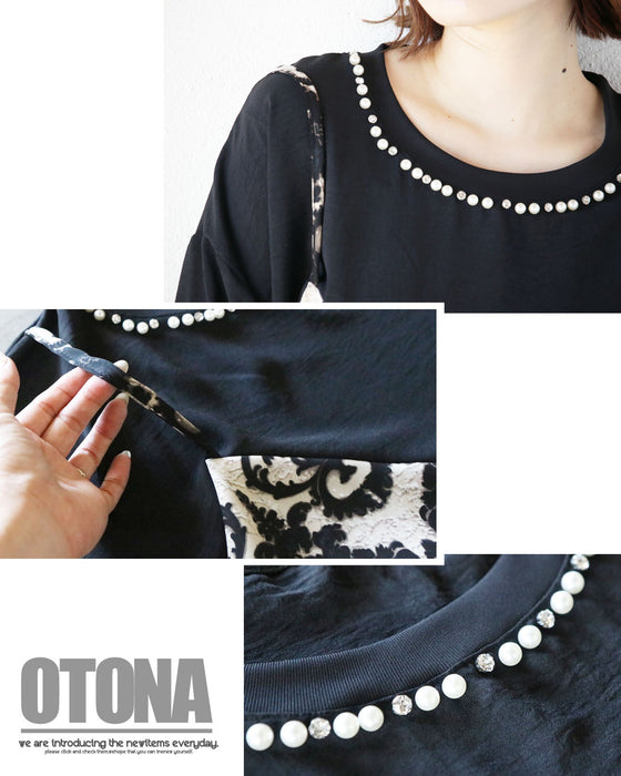 1枚でレイヤード映え。ゆったり着れる、大人の華やぎスタイルトップス