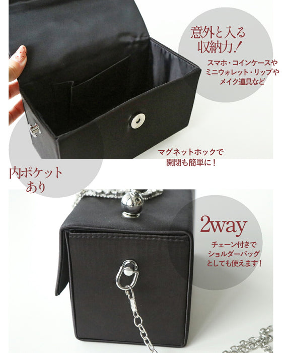 手元が美しく ふわっと体温上がるビジューの輝きミニバッグ