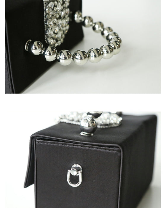 手元が美しく ふわっと体温上がるビジューの輝きミニバッグ