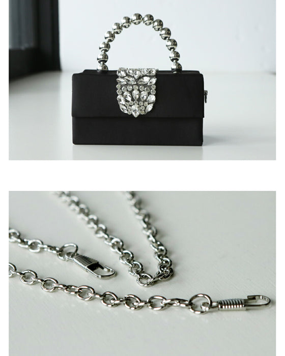 手元が美しく ふわっと体温上がるビジューの輝きミニバッグ