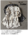 上品な抜け感をツクル シックな花柄チュニックシャツ。