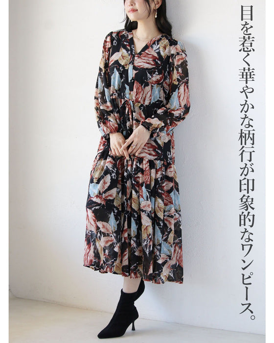 ドラマティックに華やぐ、大人の柄ワンピース