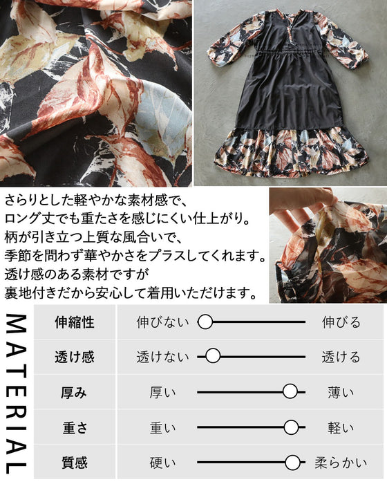 ドラマティックに華やぐ、大人の柄ワンピース