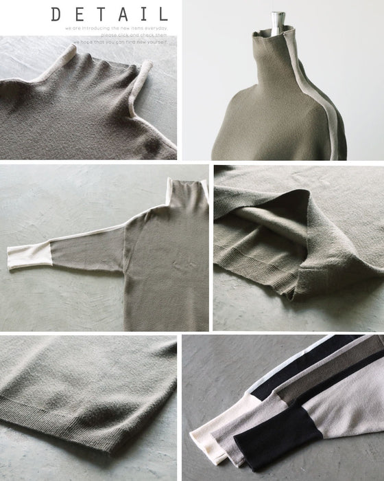 ラインで魅せる。スッキリ見え配色ニット