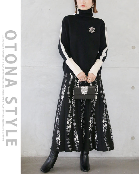 ラインで魅せる。スッキリ見え配色ニット