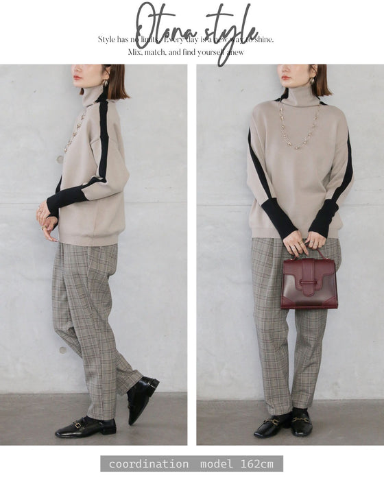 ラインで魅せる。スッキリ見え配色ニット