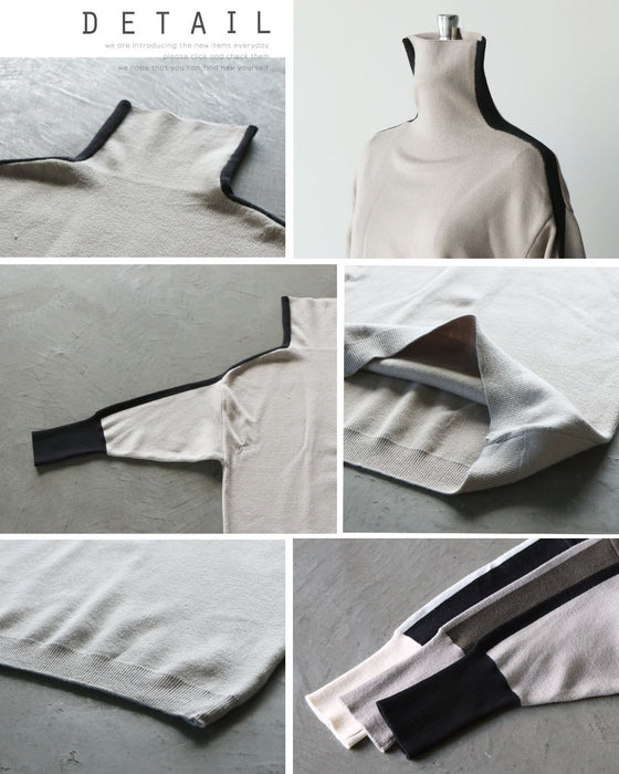 ラインで魅せる。スッキリ見え配色ニット