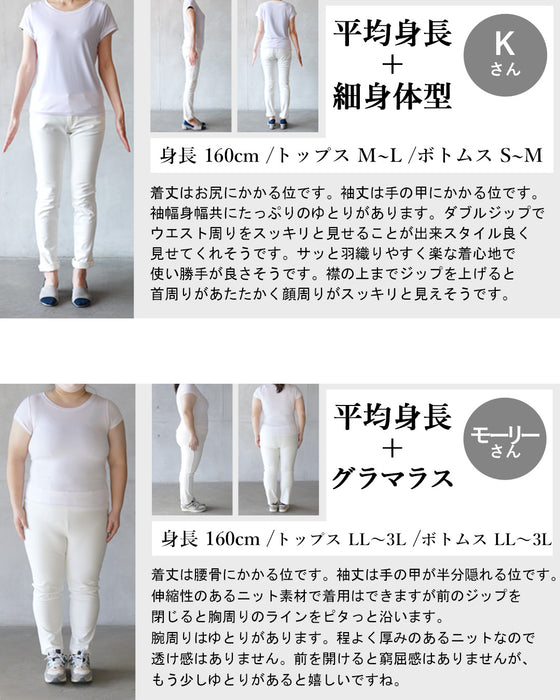 足長スタイルを叶える 万能ダブルジップニットアウター