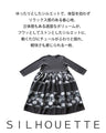 モダンアートなドット柄が映える 異素材ドッキングワンピース