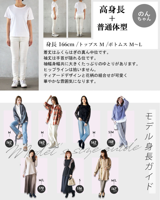 アートタッチで華やぐ。花柄ティアードワンピース