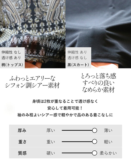 酔いしれる重なる美しさ。1枚で華やぐドッキングワンピース
