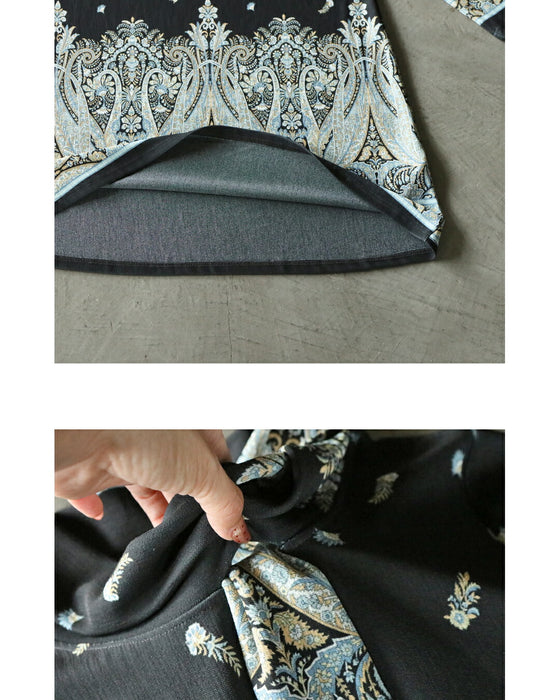 装いを主役級に格上げ タイ付きオリエンタル柄チュニック