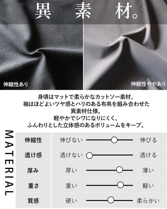いつもの着こなしが、ぐっと華やぐ 地味見えしない、大人の異素材トップス