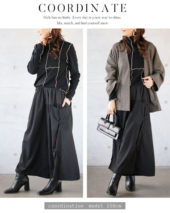 異素材×ねじれタックで遊ぶ。大人のモードワイドパンツ