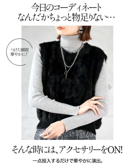 ミニマルなデザインでモードな抜け感を。 レイヤードチェーンネックレス