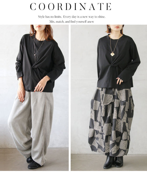 シンプルにひとくせ癖 こなれ感が生まれる変形トップス。