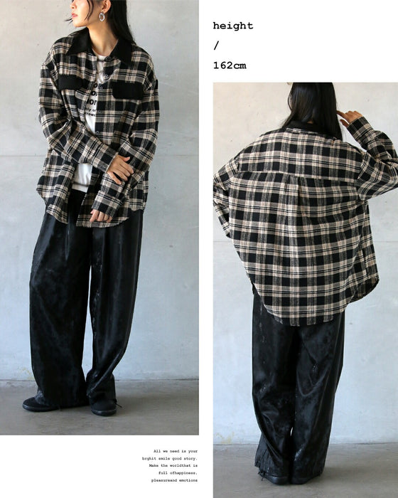 季節の狭間に頼れるチェック柄シャツ