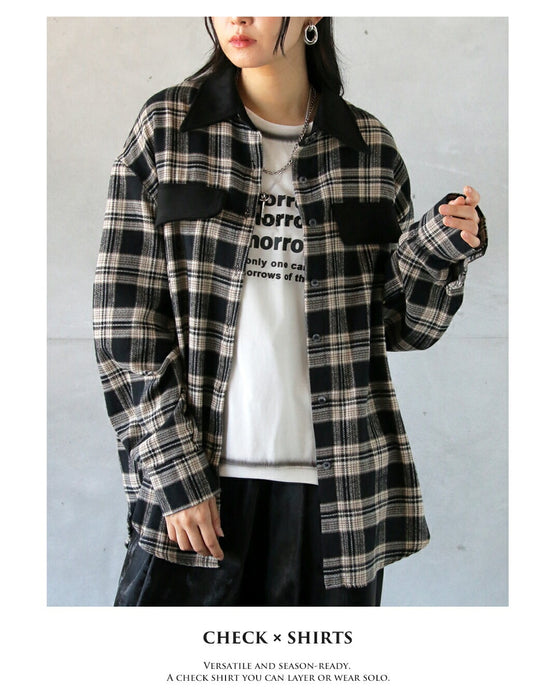 季節の狭間に頼れるチェック柄シャツ