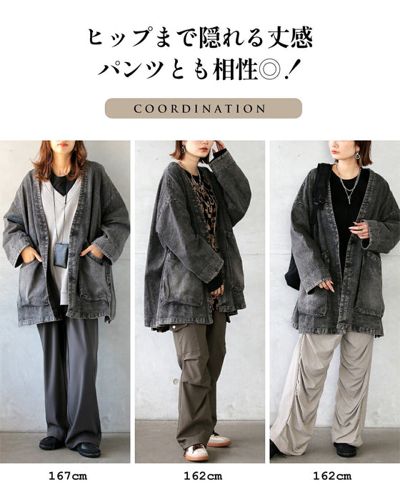 羽織るだけでこなれ感が決まるゆったりデニムジャケット