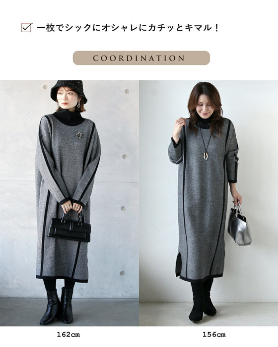 ラインで魅せるシルエット美人ワンピース　