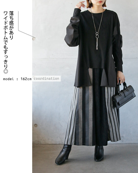 モードなひと癖。ギャザースリーブ変形トップス