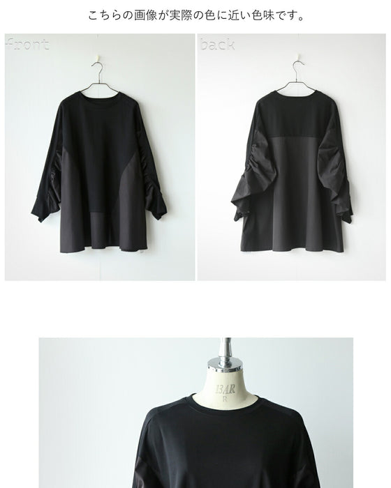 モードなひと癖。ギャザースリーブ変形トップス