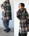 BIGジッパーが可愛い チェック柄軽量アウター
