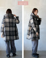 BIGジッパーが可愛い チェック柄軽量アウター