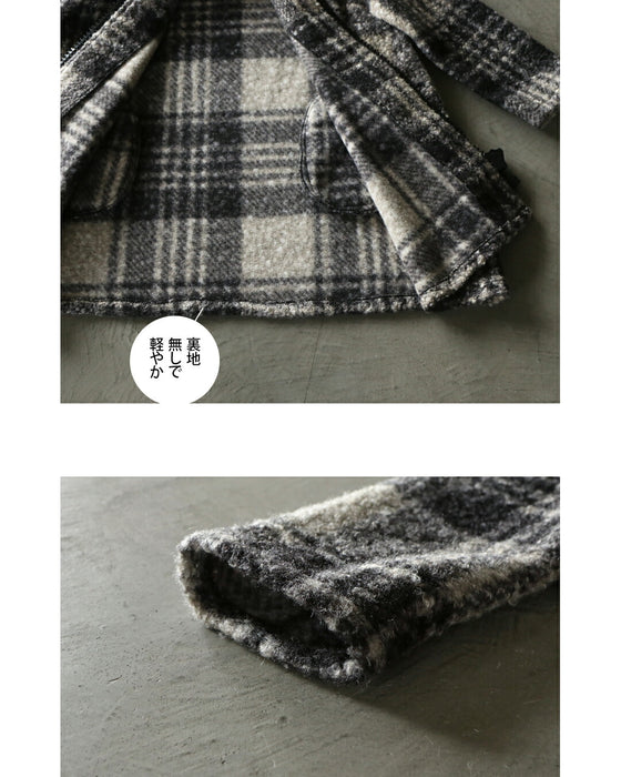 BIGジッパーが可愛い チェック柄軽量アウター