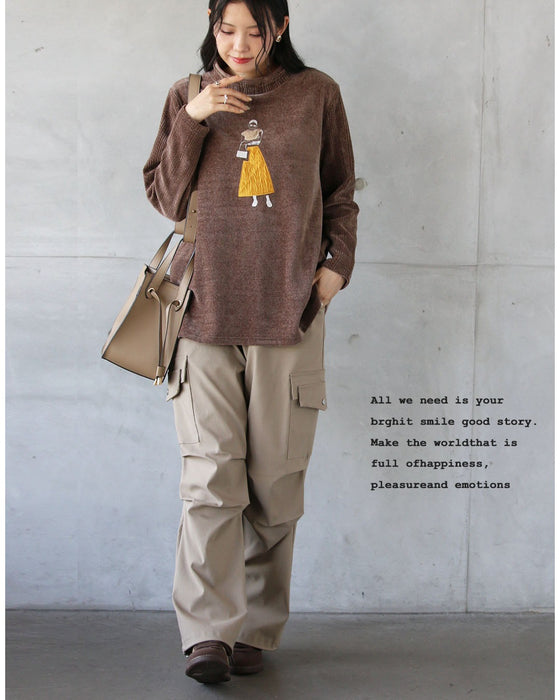 パリジェンヌ”を添えて上品な遊び心を やわらかベロアトップス