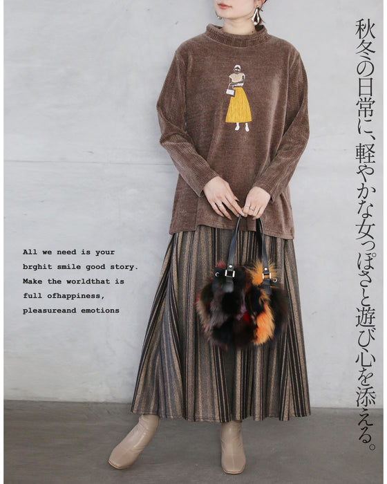 パリジェンヌ”を添えて上品な遊び心を やわらかベロアトップス