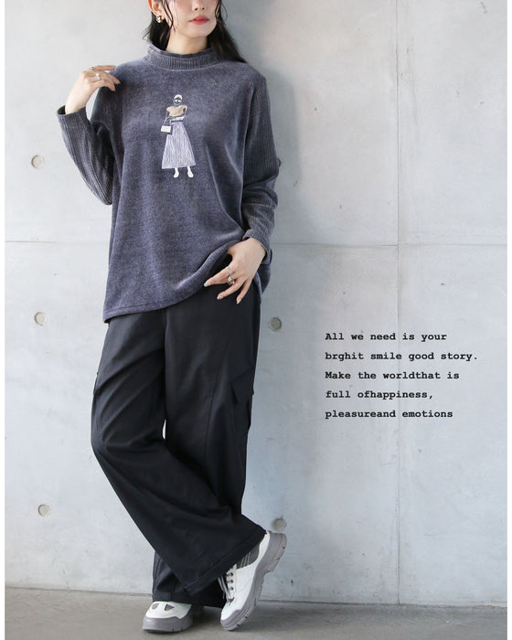 パリジェンヌ”を添えて上品な遊び心を やわらかベロアトップス