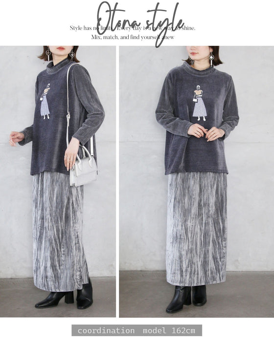 パリジェンヌ”を添えて上品な遊び心を やわらかベロアトップス