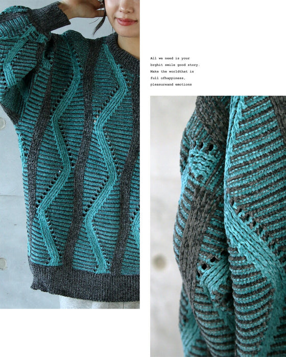 ラフに映えるしっとりベロアの大人柄ゆるニットトップス