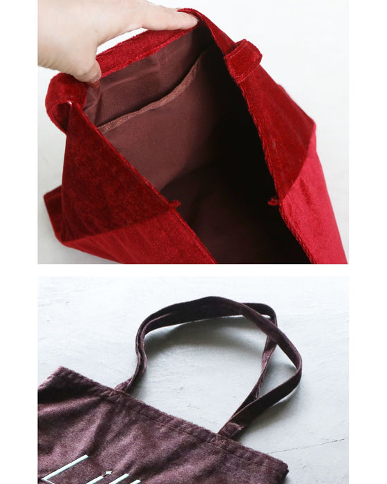 フレンチ気分を運ぶ 刺繍ロゴベロアトートバッグ