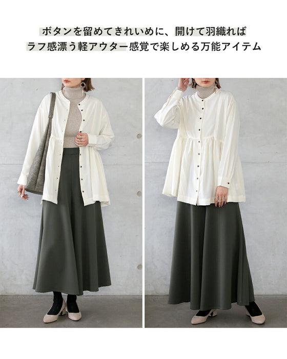 体型も気分もやさしく包むペプラムブラウス