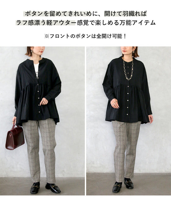 体型も気分もやさしく包むペプラムブラウス